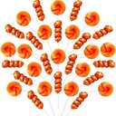 32 Pack Orange Gold Twisty & Swirl lollipops candy, No Artificial Dyes, Individually Wrapped Lollipops sucker, 16+16 Swirl Candy Lollipop, Gluten Free, Easter Snacks, Candies For Party Favors