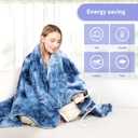 Electric Heated Blanket Throw 50''x60''Size Faux Fur Heating Blanket 10 Heating Settings, 1-8h Timer & Overheat Protection, Machine Washable, Soft Flannel and Sherpa Full Body Warmth
