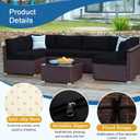 14 PCs Patio Cushion Covers for 7 PCs Outdoor Furniture Sectional Seating Sets Water Resistant Plus 2 Throw Pillows (Black, 24.8(L)*24.8(W)*3.14(T) inches)