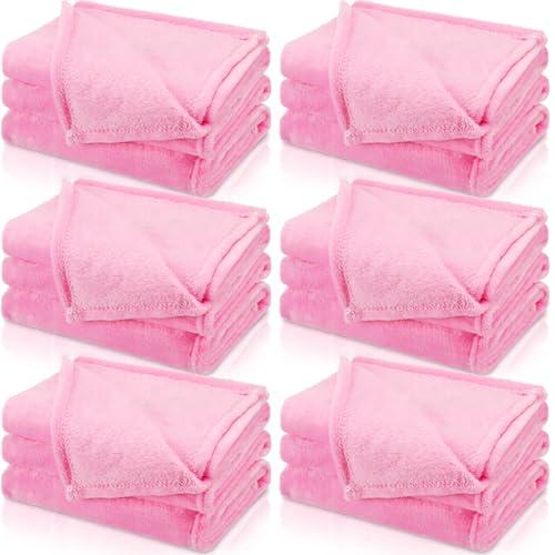 SmoothNovelty 6 Pcs Fleece Sleepover Blankets for Girls Soft Fuzzy Throw Blanket Bulk Warm Flannel for Spa Slumber Movie Night Wedding(Pink,51 x 71 Inch)