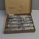 Enido Flameless LED Candles with Remote & Timer, Battery Operated Acrylic Pillar Set, 10 Pc Flickering Electric Lights with Embedded Star String for Cozy Home & Holiday Romantic Decor (Grey)