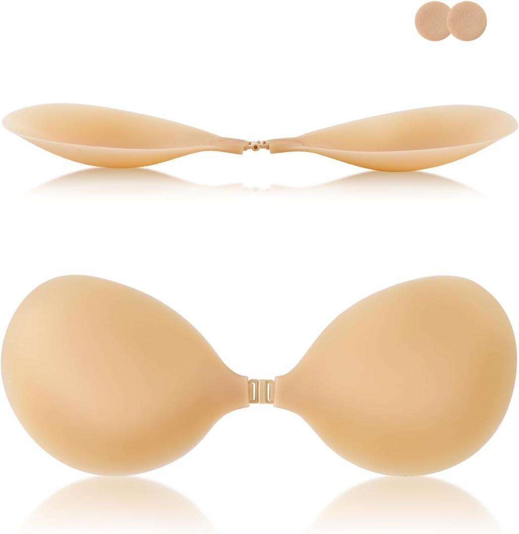 Backless Strapless Bras for Women Large Bust Sexy Silicone Boobas Sticky Bra Push Up Invisible Adhesive Bra