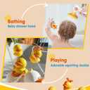 Duckie Baby Bath Shower Head, Toddler Bath Toys for Kids Ages 1-3, Baby Shower Head for Bathtub with Three Squirting Ducks, Birthday Gift for Toddler Boys Girls