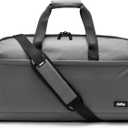 Halfday Convertible 2-in-1 Premium Garment Duffel Weekender Bag 45L: Wrinkle-Free Travel (Hanging Suit Compartment, Shoe Pockets, Trolley Sleeve), Balistic Nylon Carry-on, Ash
