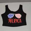 American Flag Crop Tank Tops Women 4th of July Patriotic T Shirt Girls USA Flag Stars Stripes Graphic Cami Tops (Small, Black4)