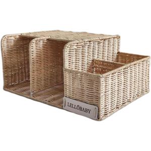 LELLOBABY X Hampton BABY - Deluxe Rattan Diaper Caddy