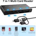 3 x Memory Stick Pro Duo Adapter for iPhone/USB C/PC - 7 in 1 2X SD/ 2X TF/CF/MS/XD Picture Card Reader, Multi Memory Card Reader USB C Lightning OTG Adapter Memory Stick pro Duo Reader for iPhone