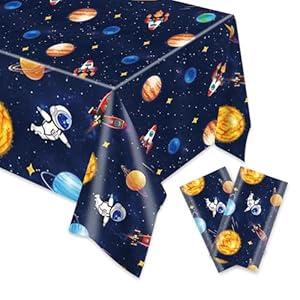 Generic 2 PCS Spaceman Party Supplies Tablecloth - Perfect for Spaceman Themed Birthday Decorations