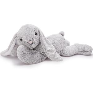 Large grey plush stuffed animal rabbit with long, floppy ears