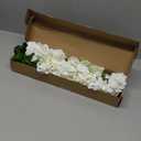 Waipfaru 21" Real Touch White Hydrangea Artificial Flowers with Long Stem & Leaves, Full Latex Faux Hydrangea Flowers for Home Decor Party Floral Arrangements Wedding Bouquets Centerpieces, 5Pcs