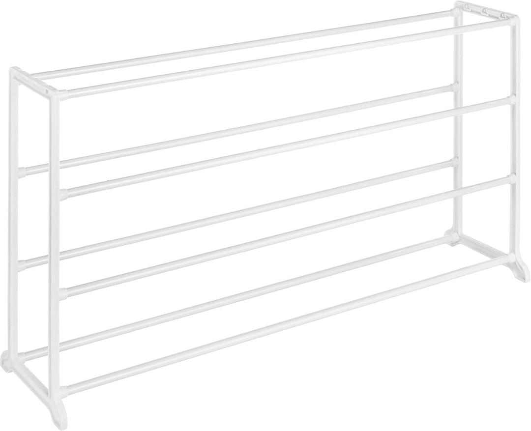 Whitmor 4 Tier 20 Pair Floor Shoe Rack - White