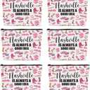 6PCS Nashville Travel Makeup Bag Nashville Themed Girls Trip Gifts Favors Nashville Travel Lover Gifts for Women Her Travel Cosmetic Bag for Holiday Trip Vacation