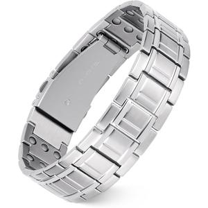 Jecanori 3X Strength Magnetic Bracelets for Men,Premium FoldOver Clasp & Adjustable Length,Ideal Gift for Men