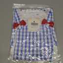 Kids Girls Wizard Costume Fancy Dress Plaid Print Puff Sleeves Gingham Dress (7-8 Years)