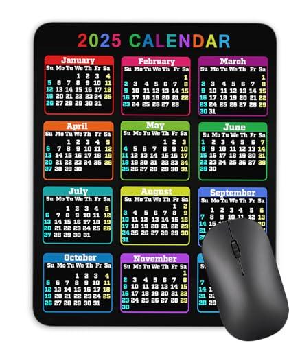 Calendar Mouse pad, 2025 Calendar Color Vertical Edition Natural Rubber Quality Creative Gaming Mouse Pad Rectangle Mouse Personalized Desk Mouse Pad 9.5 inch x 7.9 inch, Pack of 3