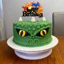 Dragon Cake Topper for Boys Girls Baby Shower Fire-breathing Dragon Knight Castle Party Supplies Glitter Dragon Happy Birthday Cake Decorations