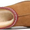 Women's Slippers Platform Mini Boots Short Ankle Boot Fur Fleece Lined House slippers Anti-Slip Boot For Outdoor (10, Brown)