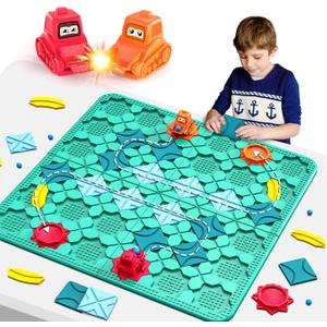 STEM Logic Road Builder Toys: Board Games Toys for 5 Year Old Kids Montessori Brain Teaser Puzzles Educational Learning Activities Toy for Kid Ages 3 4 6-8 12 Boys Girls Gifts (Blue, 50pcs)