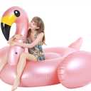 Jasonwell Giant Inflatable Flamingo Pool Float with Fast Valves Summer Beach Swimming Pool Floatie Lounge Floating Raft Outdoor Party Decorations Toys for Adults (XXXL)