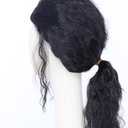 Men's Long Black Hair Wig - Natural Long Hair Wig Men, Men Cosplay Wigs, Curly Ponytail Synthetic Wigs, Heat Resistant Character Costume Wig For Party Or Halloween Cosplay Costume