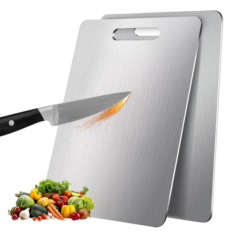 Titanium Cutting Board, 2026 New Upgrade 100% Pure Titanium Cutting Boards for Kitchen, Hygiene & Durability Non Stick Chopping Board, Double sided Cutting Mat, Easy to Clean,V790L