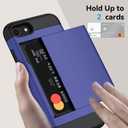Qinmay Compatible with iPhone SE Case 2022/2020/3rd/2rd & iPhone 8/7 Case with Card Holder, Dual Layer Shockproof,Heavy Duty Protective Hidden Slot Slim Wallet Phone Cover, Purple
