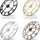 Cuspin 16 Inch Wall Clock, Decorative Clocks for Living Room, Silent Non-Ticking Battery Operated Wall Clock Bronze Metal Round Retro Arabic Numerals for Kitchen Mantel Office