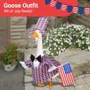 4th of July Patriotic Porch Goose Outfits, Labor Day 23" Garden Uncle Sam Costume for Lawn Yard Decor