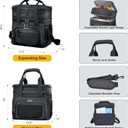 ExtraCharm Lunch Box for Men/Women Adults - Insulated Large Double Deck Leakproof Expandable Lunch Bag with Adjustable Shoulder Strap, Heavy Duty Cooler Bag for Work Camping Picnic (Black)