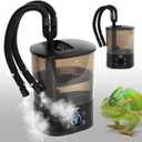 WACOOL Upgraded Digital Timing Reptile Fogger, 4L No Leak Reptile Humidifier with 2 Hose, Top Filling Automatic Terrarium Humidifier Fogger for Reptile Use