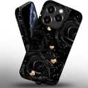 for iPhone 11 Pro Max Case,Golden Love Black Rose Pattern for Girl Women Boy Hard Hybrid Shell Shockproof Silicone Full Body Protective Case for iPhone 11 Pro Max