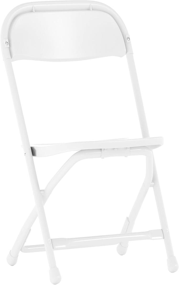 Flash Furniture Kids White Plastic Folding Chair, 1 Pack