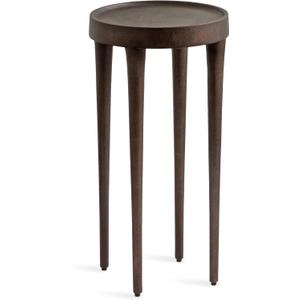 Kate and Laurel Rava Modern Metal Round Drink Table, 10 x 10 x 21, Bronze, Cast Aluminum Accent Table for Use as Indoor Plant Stand or Living Room Decor Piece