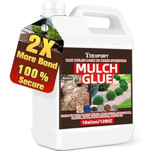 Teexpert Rock Mulch Glue for Landscaping, 1 Gallon Strong Bond Adhesive for Stone, Bark, Pine Straw, and Pea Gravel