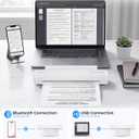 Portable A4 Thermal Printer, Inkless Mobile Printer with Bluetooth for iOS/Android & USB for PC/Mac, 203 DPI Clear Text for Documents, Travel & Office, Supports A4/Letter/Legal Thermal Paper