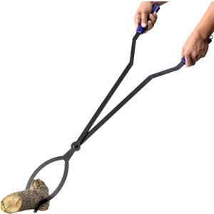 40in Heavy Duty Fire Tongs Firewood Grabber Tool with Scissor Shape Serrated, Log Claw Tongs for Bonfire Campfire Fire Pit Outdoor Indoor Log Grabber Rustproof Safely Moves Firewood