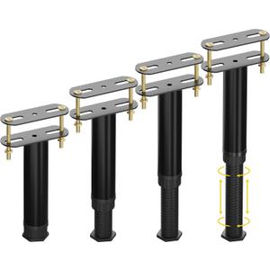 4 Pcs Adjustable Height Bed Support Legs 7.08-12.6 inch with Locking Ring, Bed Frame Center Support Legs for Bed Frame/Bed Center Slat/Furniture, Bed Replacement Legs Bed Slats Support Legs