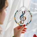 Christmas Ornaments: Stained Glass Ornament, Christmas Tree Ornament, Hanging Ornaments for Home Decor & Xmas Tree Decorations Exquisite Holiday Decor, Gifts & Holiday Present - Musical Note