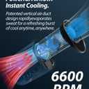 Portable Waist Fan, Shirt Fans Rechargeable with 25H Battery Life, 4 Speed Powerful Belt Fan with 6600 RPM Personal Cool Clip Fans Under Shirt for Men Women Farm Work Outdoor Hiking - Blue