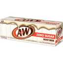 A&W Zero Sugar Root Beer Soda, 12 fl oz cans, 12 count