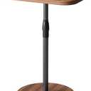 Adjustable End Table, Small Tray Side Table, Drink Table for Small Spaces, Pedestal Nightstand for Living Room, Bedroom, Sofa Couch, Rustic Brown ET-009BR