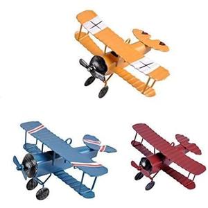 3pc Vintage Metal Planes Model Iron Retro Aircraft Glider Biplane Pendant Model Airplane,Christmas,Home Decor,Ornament,Desktop Decoration