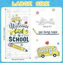 Back to School Door Cover 72.8 x 35.4In Welcome Back to School Porch Banner First Day of School Photo Backdrop Homework Pencil Prints Classroom Decoration for School Bus Party Supplies Nursery Teacher
