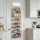 HOKOSFOKOS Over Door Organizer Storage - 9 Tier White Metal Over the Door Pantry Organizer Heavy Duty Hanging Storage Rack, Behind Cabinet Shelves for Home, Kitchen, Bathroom, Closet, Pantry