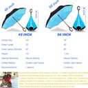 SIEPASA 49/56 Inch Inverted Reverse Upside Down Umbrella, Extra Large Double Canopy Vented Windproof Waterproof Stick Golf Umbrellas with C-shape Handle.