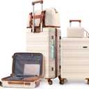 Hoteel Luggage Sets 5 Piece, Carry-On Luggage with Dual-Spinner Wheels, ABS Hard Shell Suitcase with TSA Locks, Lightweight Luggages for Travel, Beige (20IN/24IN/28IN/DB/TB)