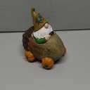 Topadorn Fall Gnome Statue Pine Cone Car with Pumpkin Wheel, Autumn Harvest Gnome Resin Figurine for Home and Outdoor, Thanksgiving Party Home Gnomes Decor