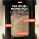 Plant Based Nut Milk Maker Machine with Pulp Filter, Homemade Almond, Hazelnut, Oat, Seed & Coconut Milk Maker, Blends & Strains in One Container – Easy to Clean, 20oz