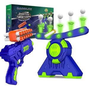 BAODLON Shooting Games Toy for Age 5, 6, 7, 8, 9, 10+ Years Old Kids, Boys - Glow in The Dark Floating Ball Target with Foam Dart Toy Gun, 10 Balls/5 Targets - Ideal Gift