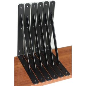 6 Pack L10 x H 8" Black Heavy Duty Shelf Brackets with Screws Metal Shelf Brackets Shelf Support Angle Brackets for Shelves L Brackets Heavy Duty Floating Shelf